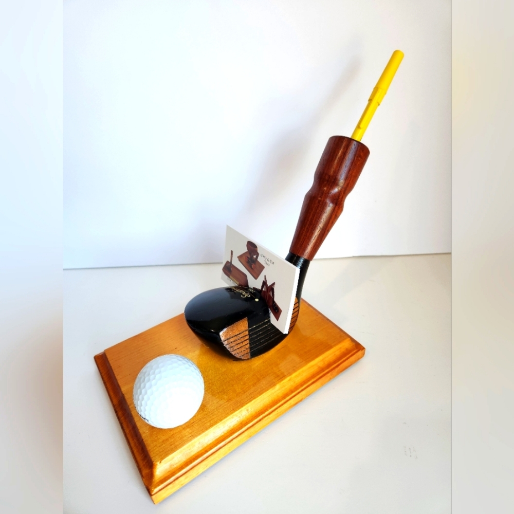 Vintage Spalding Top-Flite Golf Club Hogan ball Business Card And Pen holder